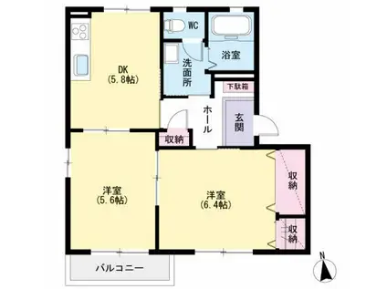 セレクトン E(2K/2階)の間取り写真