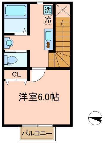 キャメル川口西青木(1K/2階)の間取り写真