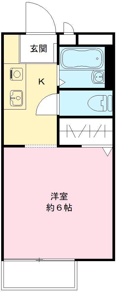 サントラピーヌ(1K/2階)の間取り写真
