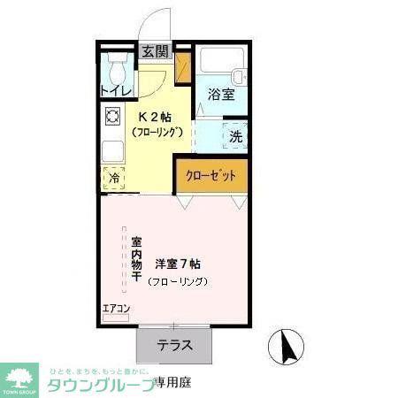 パセオ浦和(1K/1階)の間取り写真
