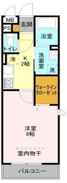 ベルレージュ エム(1K/1階)の間取り写真