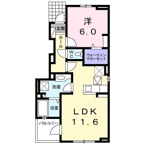 メゾンルミエール(1LDK/1階)の間取り写真