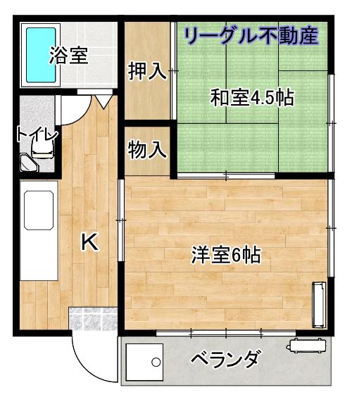 吉田コーポI(2K/1階)の間取り写真