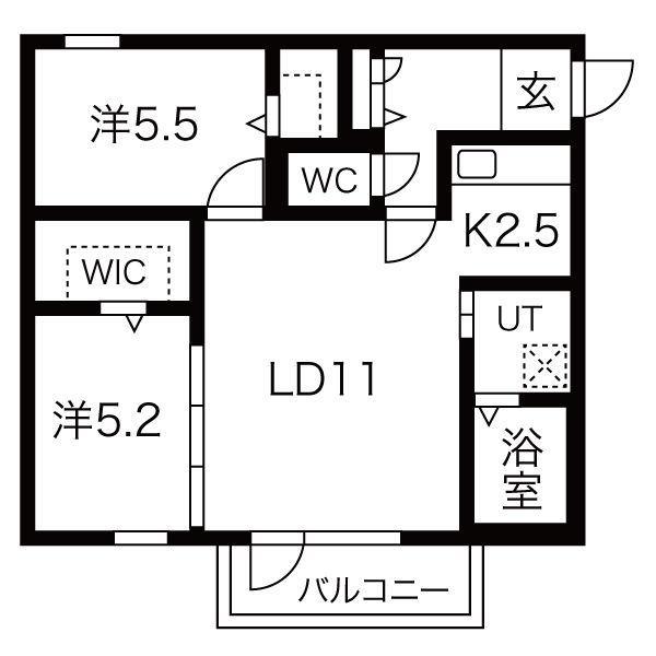 REVE SAPPORO(2LDK/2階)の間取り写真