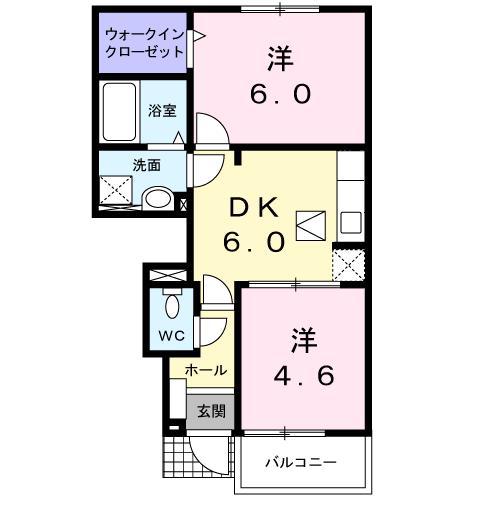 サニーパーク・KI(2DK/1階)の間取り写真