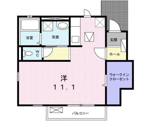 エトワール諏訪(1K/1階)の間取り写真