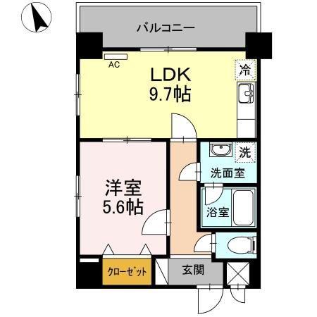 メゾンDEウノ(1LDK/4階)の間取り写真