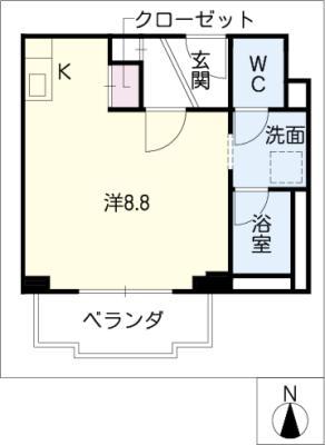 レジデンスシェーンブルン(ワンルーム/6階)の間取り写真