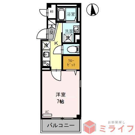 アダージェ小路(1K/2階)の間取り写真