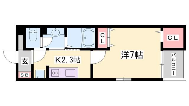 フェルマータ・ピノ(1K/4階)の間取り写真
