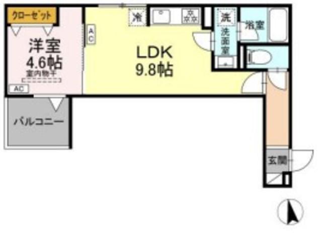 セレスティア徳丸 A(1LDK/3階)の間取り写真