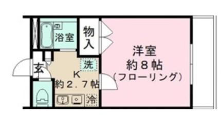ヴァンテアン(1K/1階)の間取り写真
