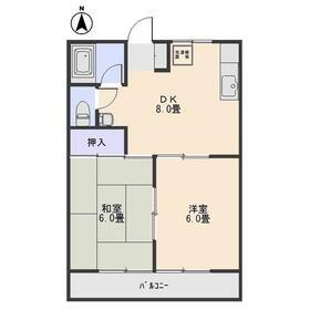 ハイツ寿A(2DK/2階)の間取り写真