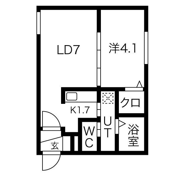 エヴァンスコート南3条(1LDK/5階)の間取り写真