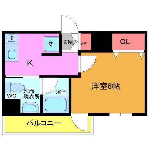 S-RESIDENCE行徳(1K/4階)の間取り写真