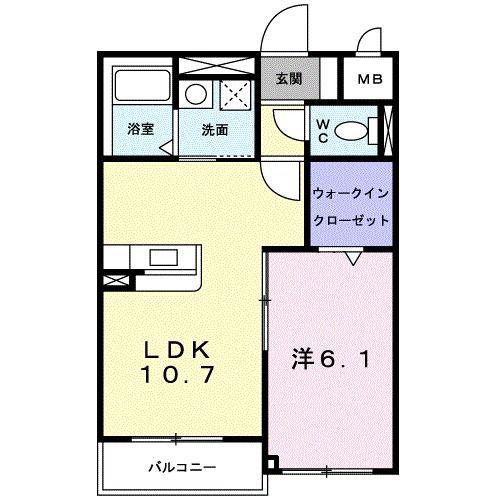 CASATOKITOU(1LDK/4階)の間取り写真