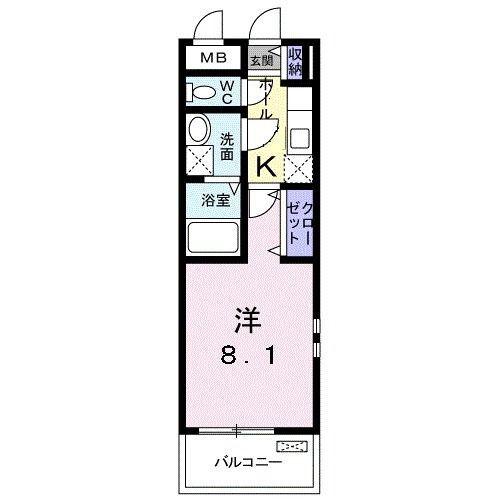 サンリット12(1K/2階)の間取り写真