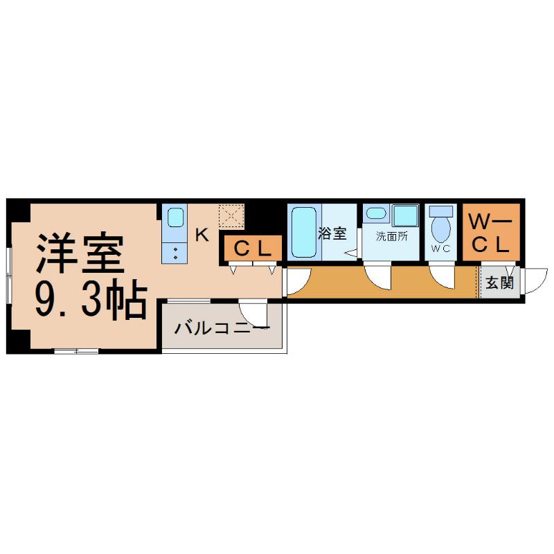 エイペックス名古屋鶴舞公園前(ワンルーム/2階)の間取り写真