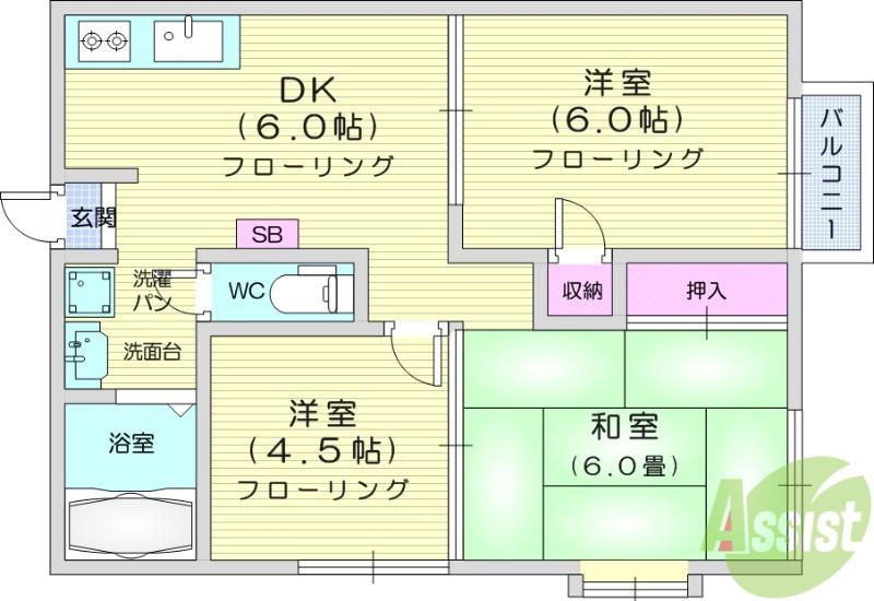 セフィラヒルズ(3DK/2階)の間取り写真