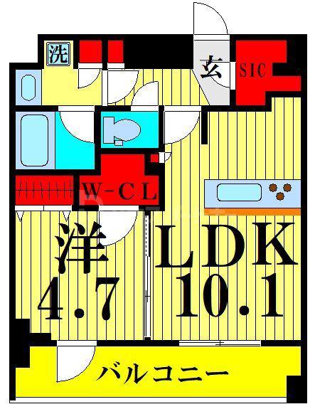SーRESIDENCE押上サウス(1LDK/8階)の間取り写真