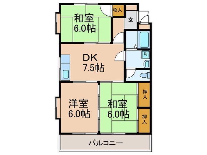 メゾンKOIZUMI(3DK/2階)の間取り写真