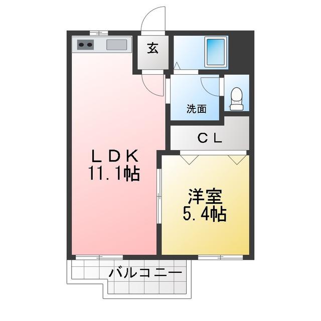 ハミングバード(2DK/2階)の間取り写真