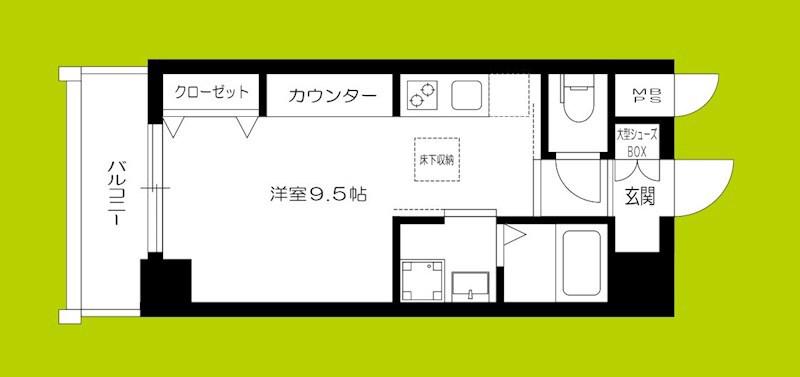 LA CASA新深江(ワンルーム/1階)の間取り写真