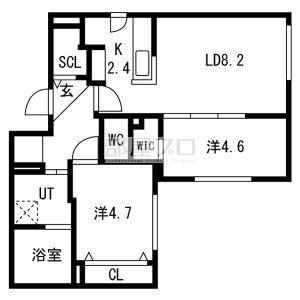 PARTENZA(2LDK/4階)の間取り写真