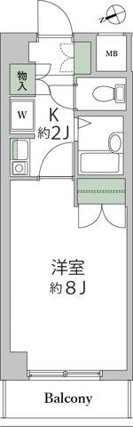 ドミンゴ(1K/4階)の間取り写真