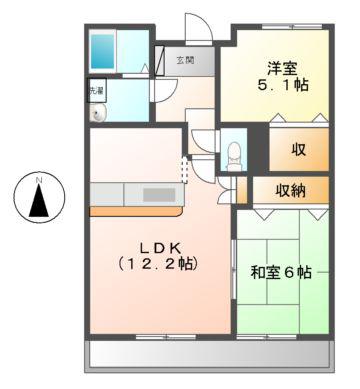 センチュリーハイランド イースト(2LDK/1階)の間取り写真