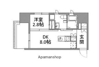 ANDON(1DK/8階)の間取り写真