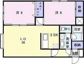クレストールN49(2LDK/2階)の間取り写真