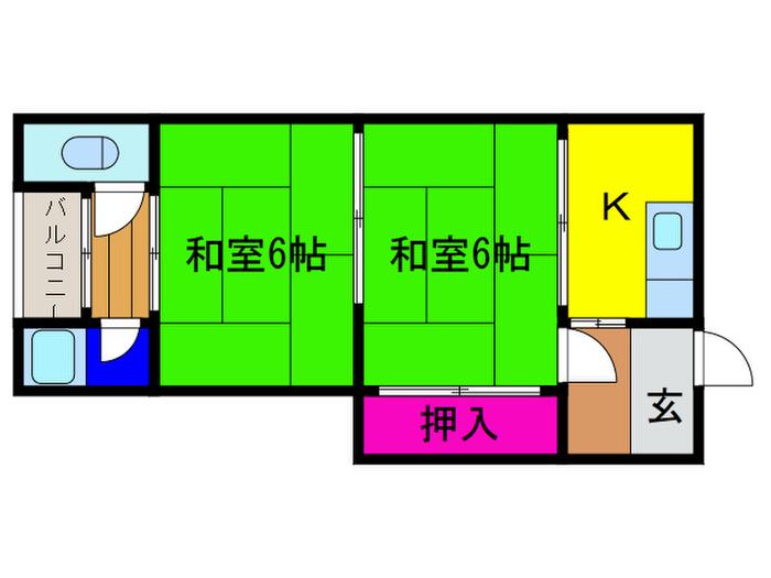 第2中野マンション(2K/2階)の間取り写真