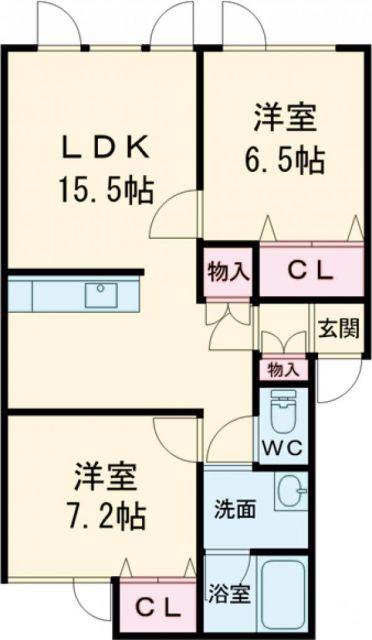 CHOUCHOU(2LDK/1階)の間取り写真