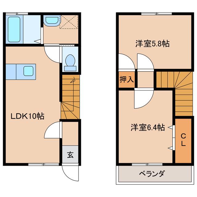 GRAND PURE(2LDK/1階)の間取り写真