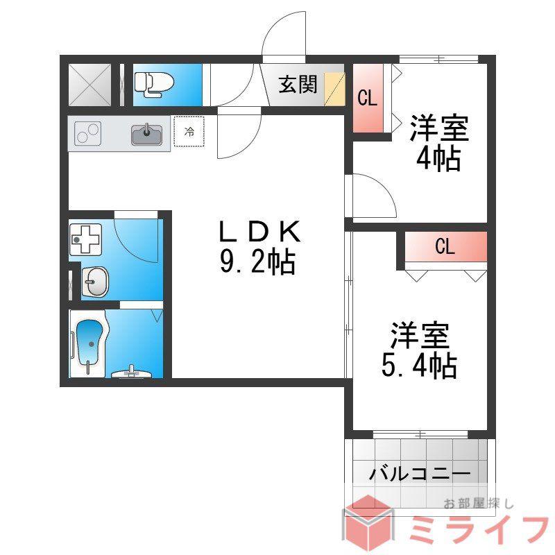 D PORTA GRANZ(2LDK/1階)の間取り写真