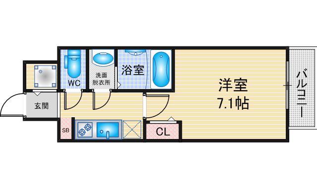 S-RESIDENCE名古屋菊井ALINE(1K/7階)の間取り写真