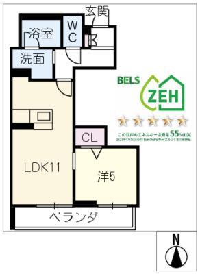 シャーメゾン蘇原(1LDK/2階)の間取り写真