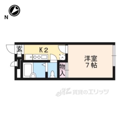 レオパレスフォート 向山(1K/2階)の間取り写真