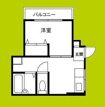 若葉マンション(1K/1階)の間取り写真
