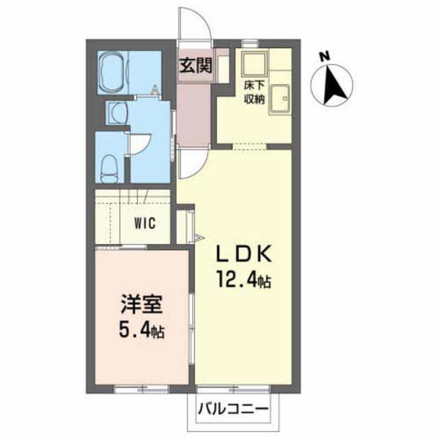 シャーメゾン・ブルー(1LDK/1階)の間取り写真