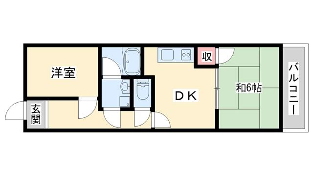 シティーエステイト加古川(2DK/3階)の間取り写真