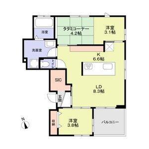 ウィステリアコート(3LDK/3階)の間取り写真