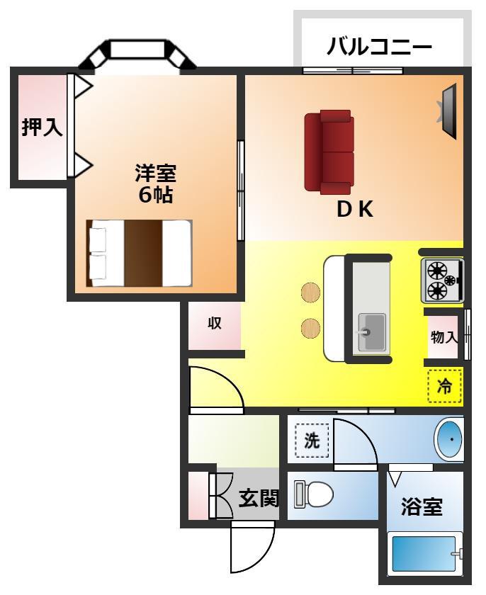 ルミナス大宮(1LDK/3階)の間取り写真