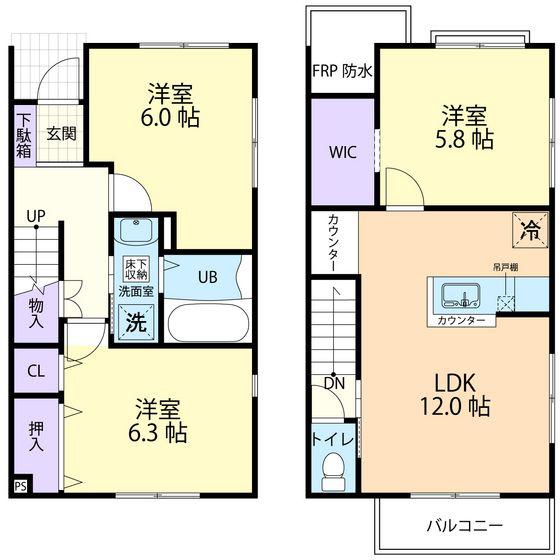 HILLS PRIME(3LDK/1階)の間取り写真