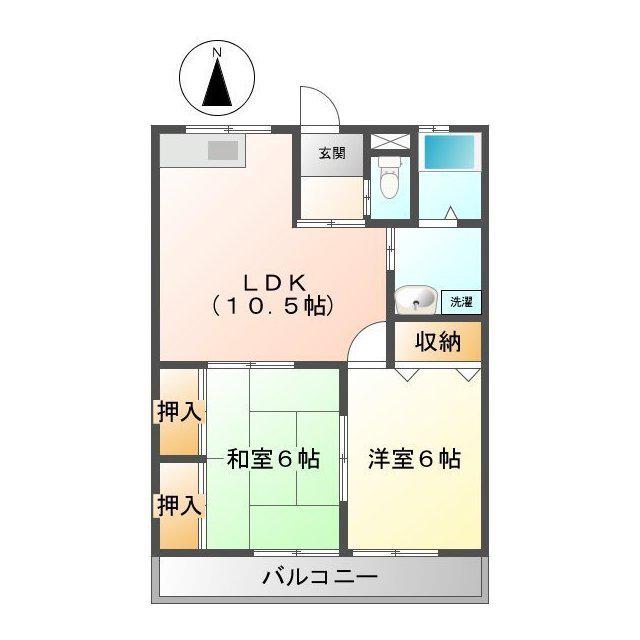 グリーンハイツリラ(2LDK/1階)の間取り写真