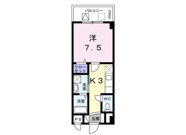 レジデンスタイガ(1K/3階)の間取り写真