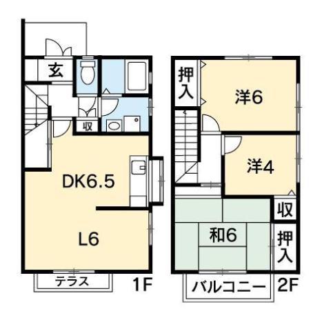 ウッディ田宮(3LDK/1階)の間取り写真