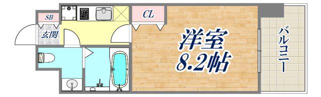 アプリーレ神戸元町(1K/5階)の間取り写真