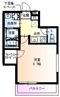 フジパレス武庫川駅東(1K/2階)の間取り写真